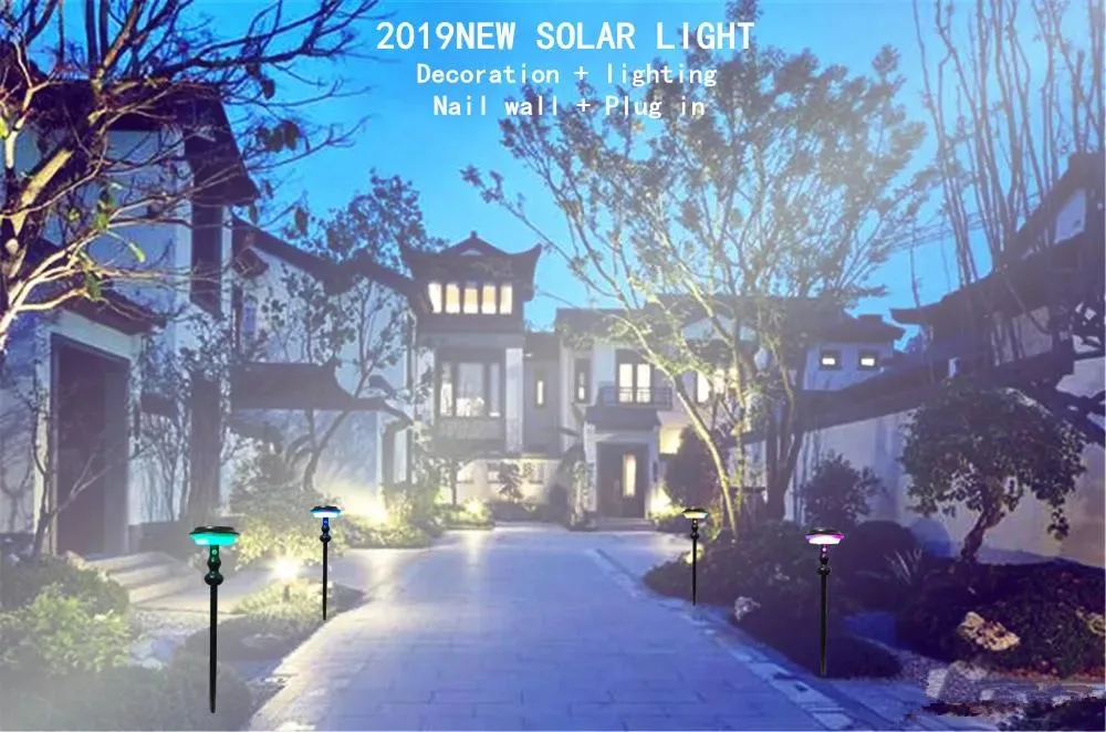 LED outdoor solar lamp with 4 modes
